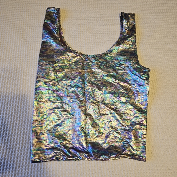 BAGGU Bags Baggu Rainbow Metallic Oil Slick Standard Reusable Nylon Bag Poshmark